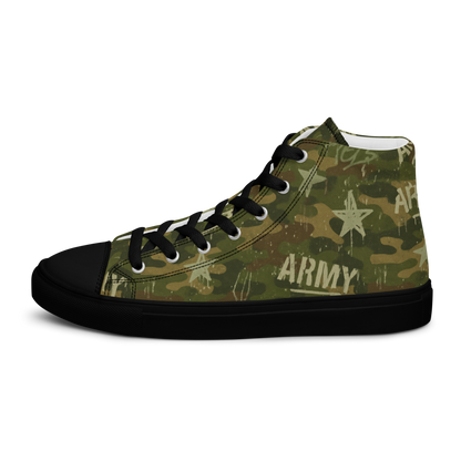 MY ARMY™ Green Camo Print -  Unisex High-Top Canvas Shoes