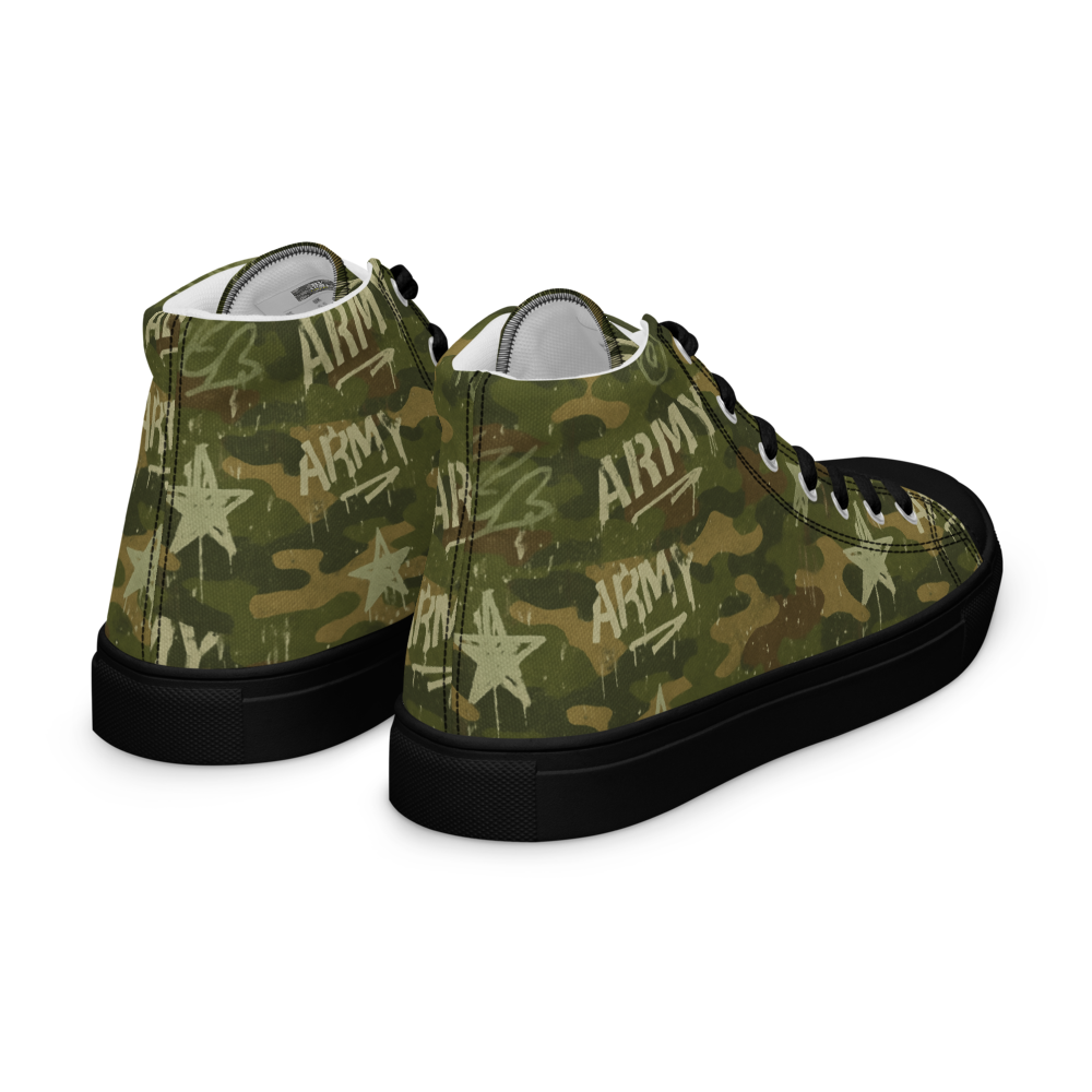 MY ARMY™ Green Camo Print -  Unisex High-Top Canvas Shoes