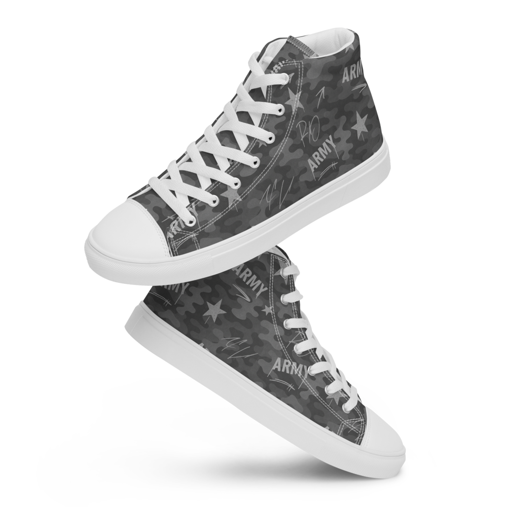 MY ARMY™ Grey Camo Print - Men’s High Top Canvas Shoes