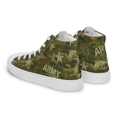 MY ARMY™ Green Camo Print -  Unisex High-Top Canvas Shoes