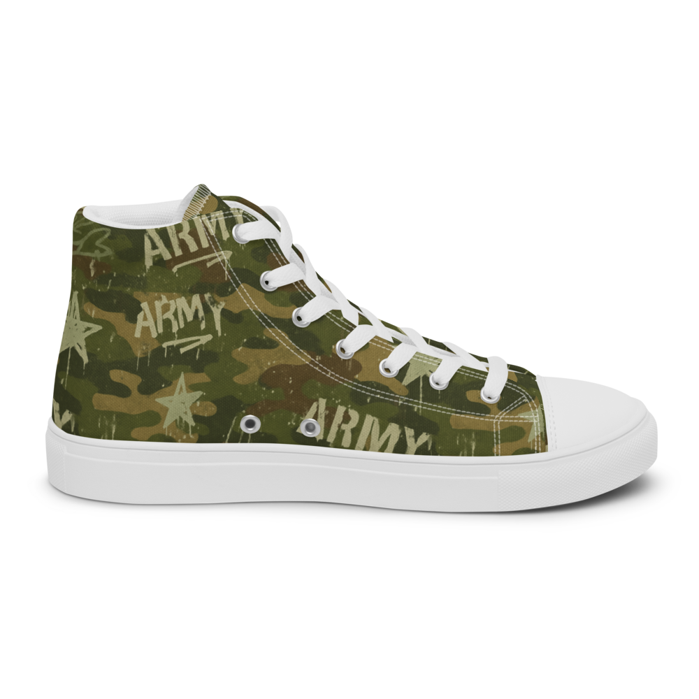 MY ARMY™ Green Camo Print -  Unisex High-Top Canvas Shoes