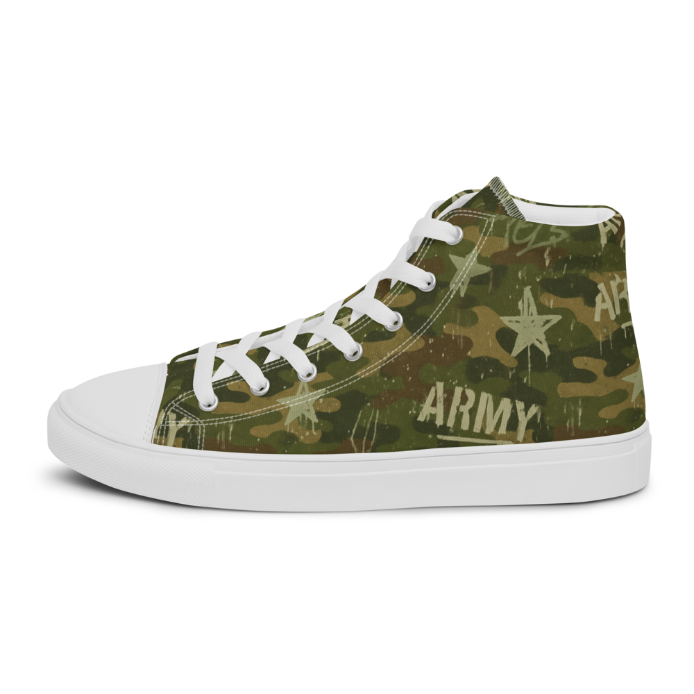 MY ARMY™ Green Camo Print -  Unisex High-Top Canvas Shoes