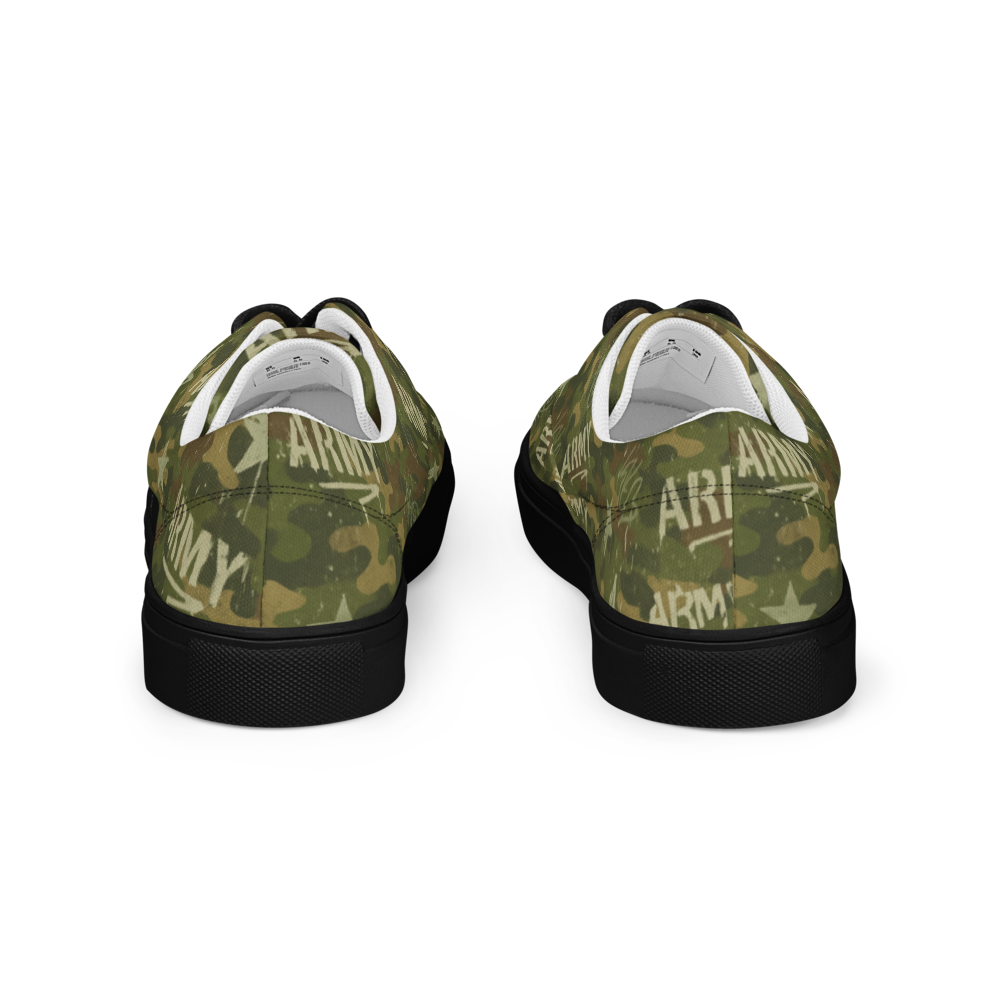 MY ARMY™ Green Camo Print - Men’s Lace-Up Canvas Shoes