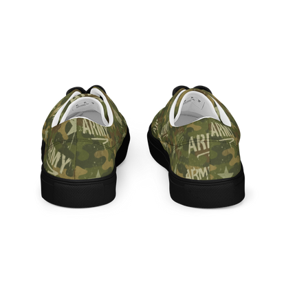 MY ARMY™ Green Camo Print - Men’s Lace-Up Canvas Shoes