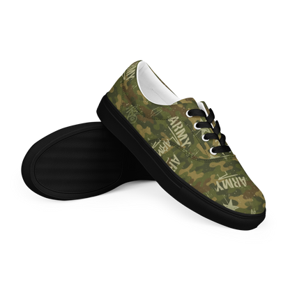 MY ARMY™ Green Camo Print - Men’s Lace-Up Canvas Shoes