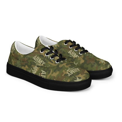 MY ARMY™ Green Camo Print - Men’s Lace-Up Canvas Shoes