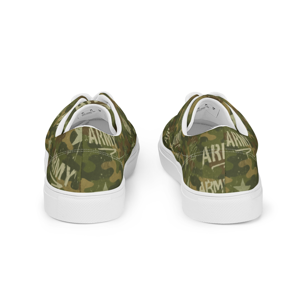 MY ARMY™ Green Camo Print - Men’s Lace-Up Canvas Shoes