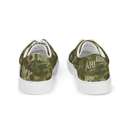 MY ARMY™ Green Camo Print - Men’s Lace-Up Canvas Shoes