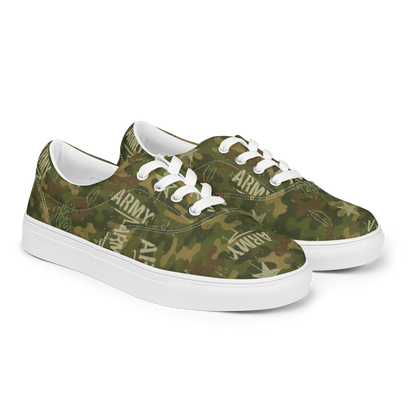 MY ARMY™ Green Camo Print - Men’s Lace-Up Canvas Shoes