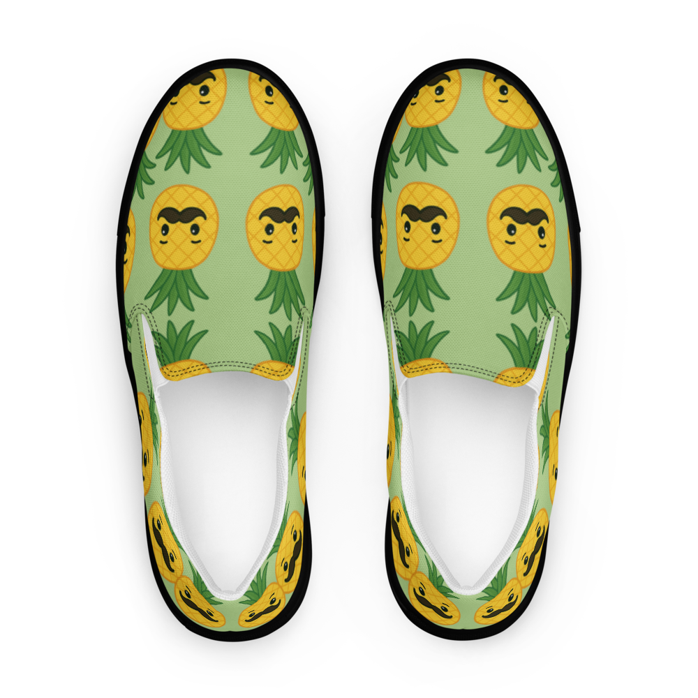 Mr. Pino Pineapple Print - Men's Slip-On Canvas Shoes