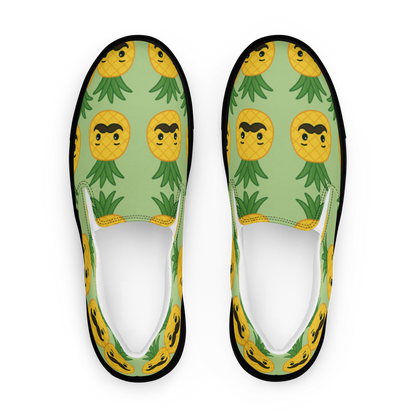 Mr. Pino Pineapple Print - Men's Slip-On Canvas Shoes