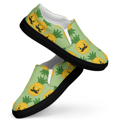Mr. Pino Pineapple Print - Men's Slip-On Canvas Shoes