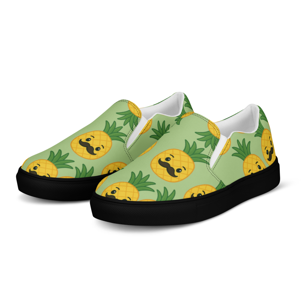 Mr. Pino Pineapple Print - Men's Slip-On Canvas Shoes