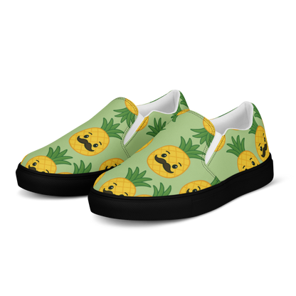 Mr. Pino Pineapple Print - Men's Slip-On Canvas Shoes