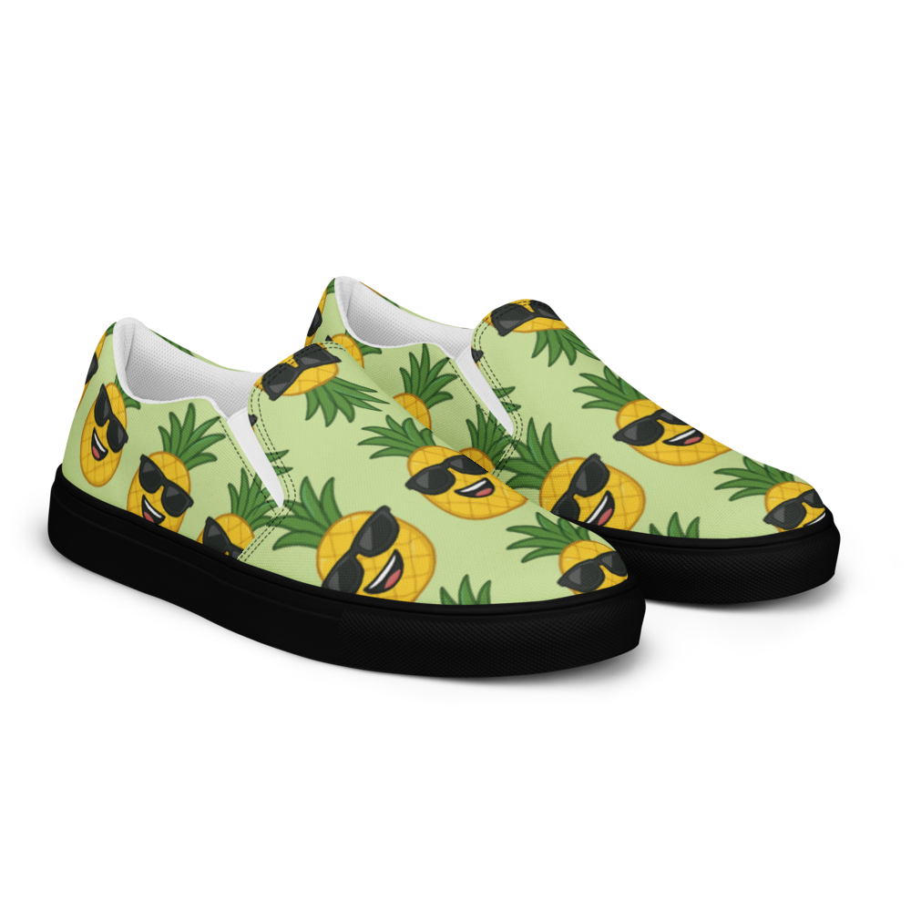Mr. Pino Pineapple Print - Men's Slip-On Canvas Shoes