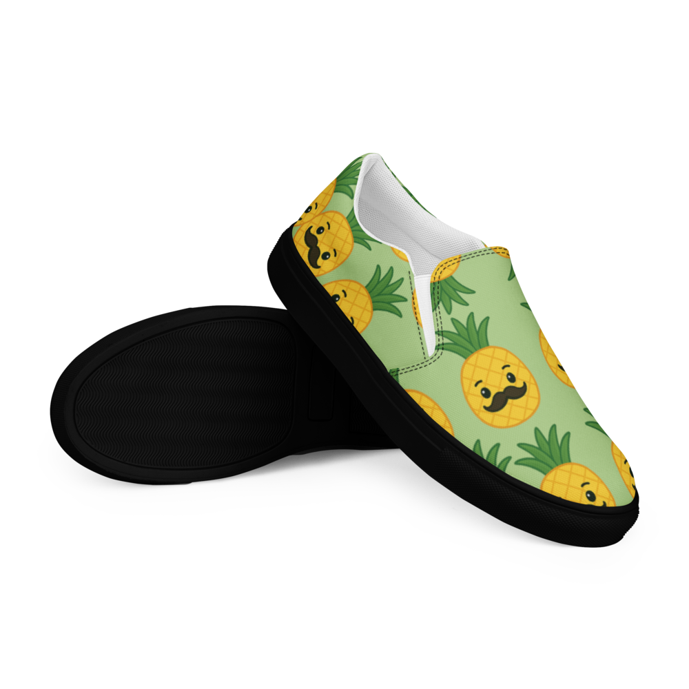 Mr. Pino Pineapple Print - Men's Slip-On Canvas Shoes
