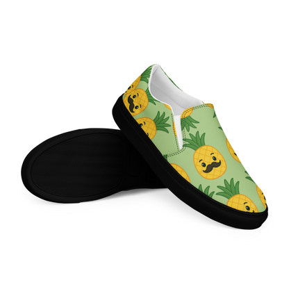 Mr. Pino Pineapple Print - Men's Slip-On Canvas Shoes