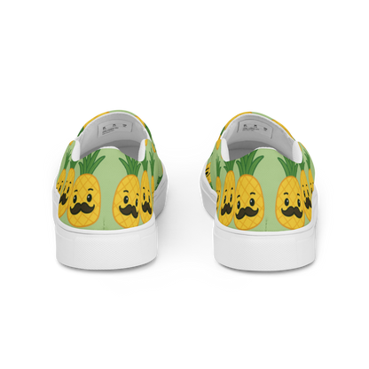 Mr. Pino Pineapple Print - Men's Slip-On Canvas Shoes