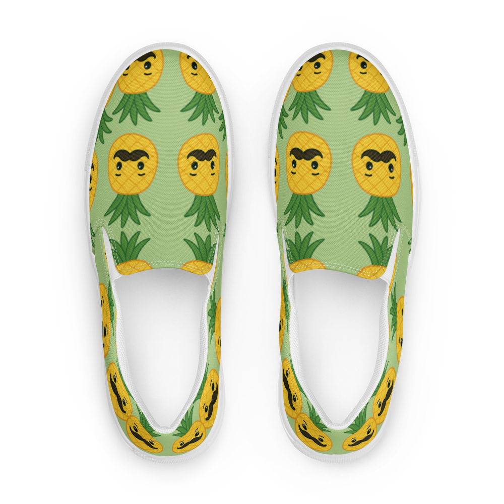 Mr. Pino Pineapple Print - Men's Slip-On Canvas Shoes