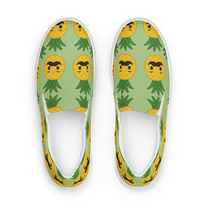 Mr. Pino Pineapple Print - Men's Slip-On Canvas Shoes