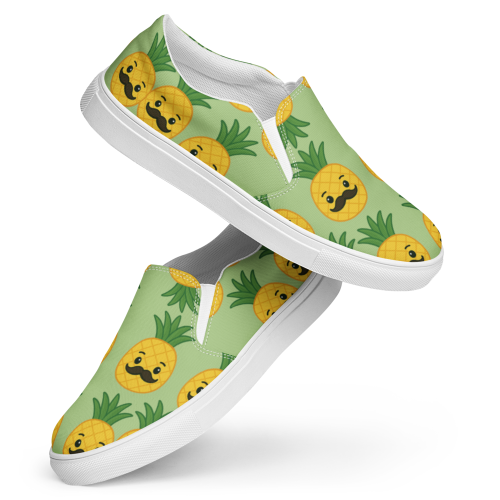 Mr. Pino Pineapple Print - Men's Slip-On Canvas Shoes