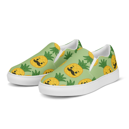 Mr. Pino Pineapple Print - Men's Slip-On Canvas Shoes