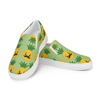 Mr. Pino Pineapple Print - Men's Slip-On Canvas Shoes
