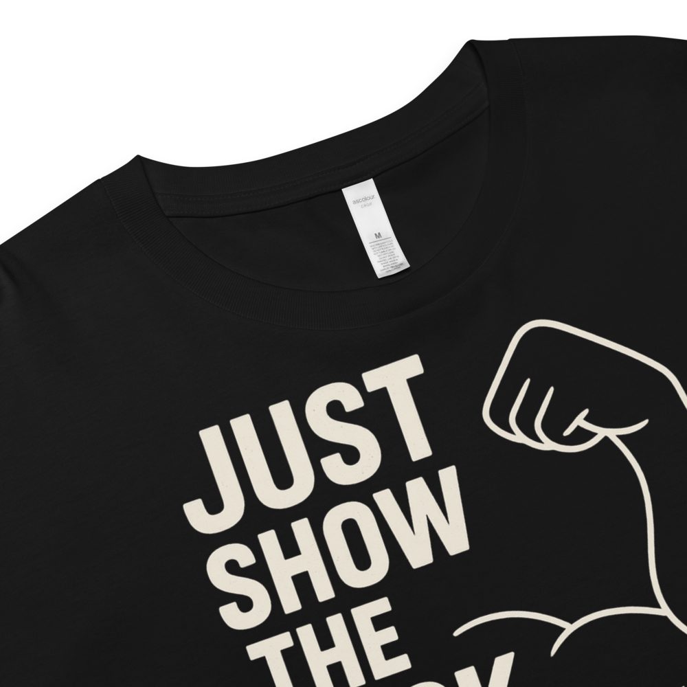 Just Show the F*ck Up - Women's Crop Top w. Beige Print