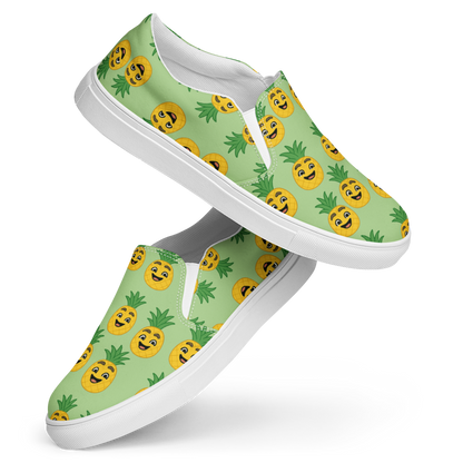 Mr. Pino Pineapple Print - Women's Slip-On Canvas Shoes