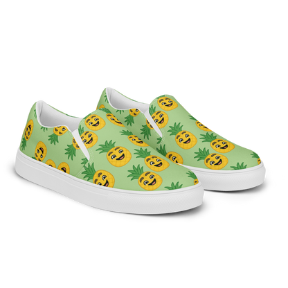 Mr. Pino Pineapple Print - Women's Slip-On Canvas Shoes